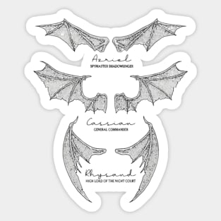 Batboys - Rhysand, Cassian, Azriel Wingspan Design Sticker